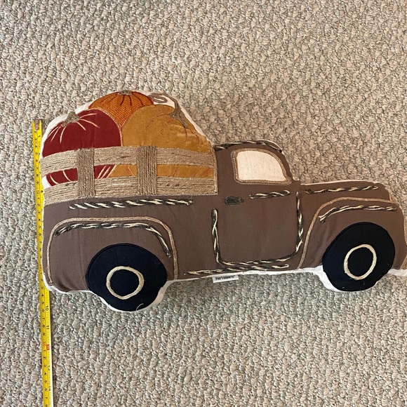 Pier 1 Brown Truck Pillow with Orange and Red Accents - Picture 2 of 5